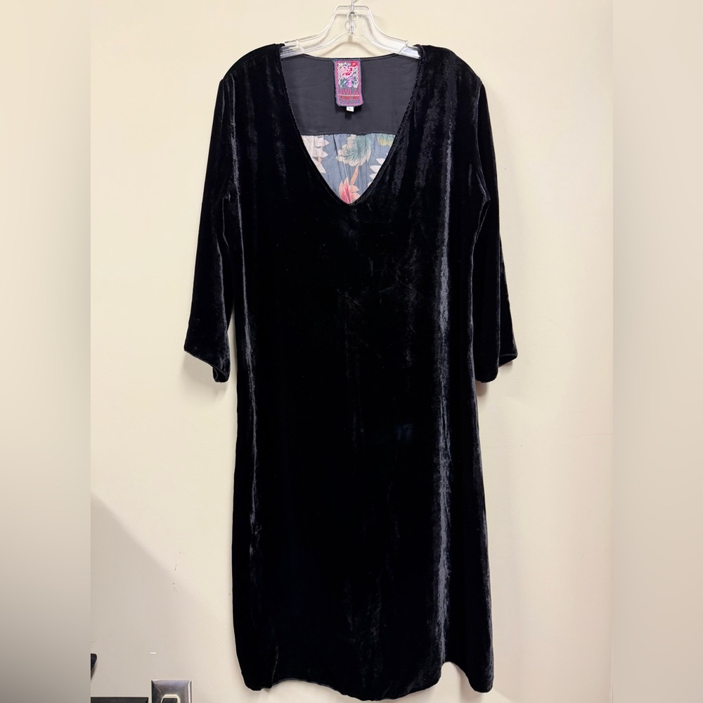 Johnny Was Black Velvet Dress